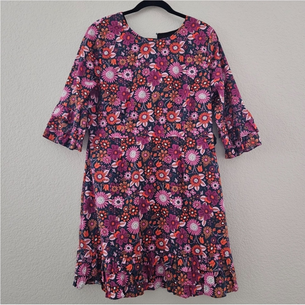 Floral Pink and Purple Mini Dress